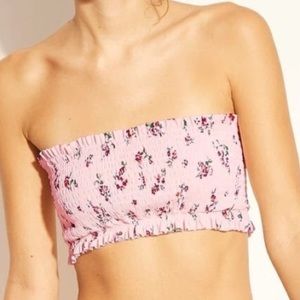 Light pink floral bikini top